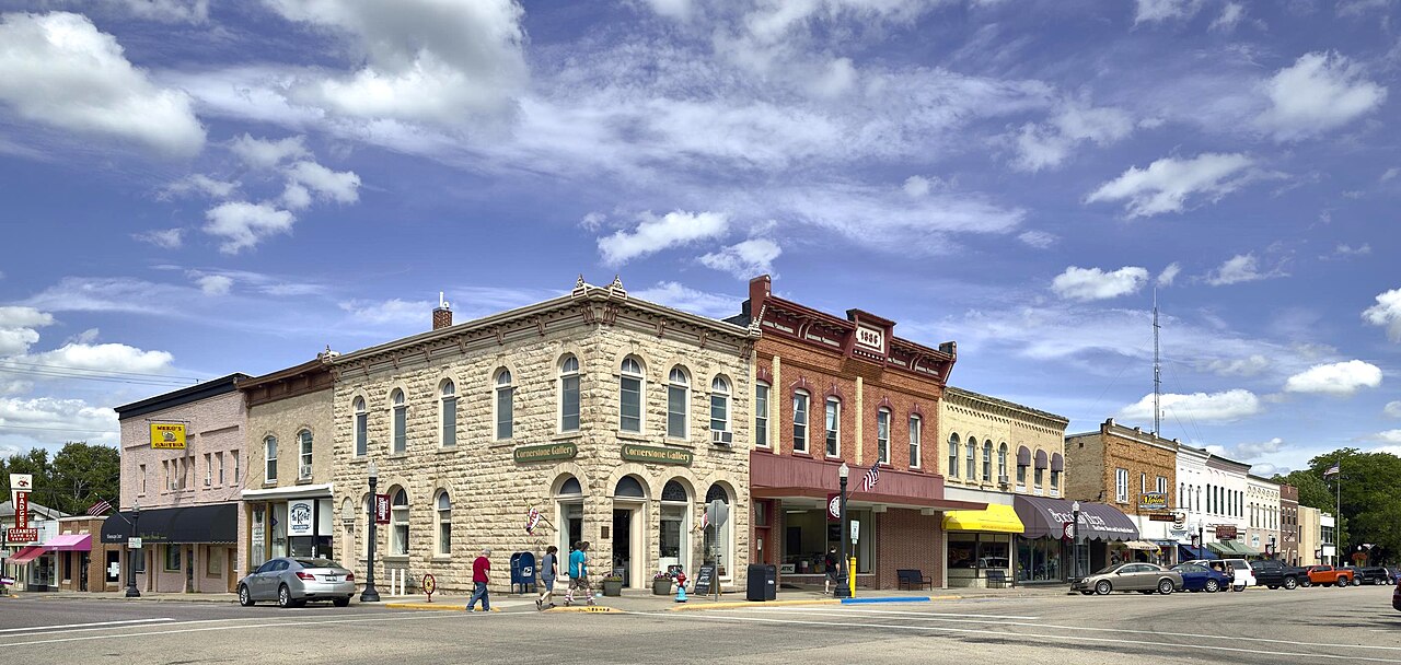 Historic shopfronts in downtown Baraboo