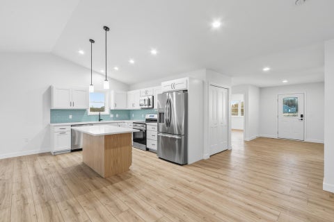 Kitchen and living area at 312 Roosevelt Street, Baraboo, Wisconsin